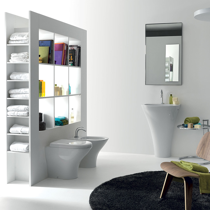 Kerasan Aquatech Унитаз напольный 55х36см, с крепежом, цвет: белый