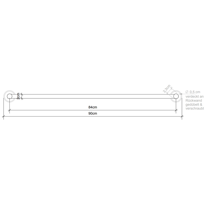 Decor Walther Classic HTE90 Полотенцедержатель 90см, подвесной, цвет: никель полированный
