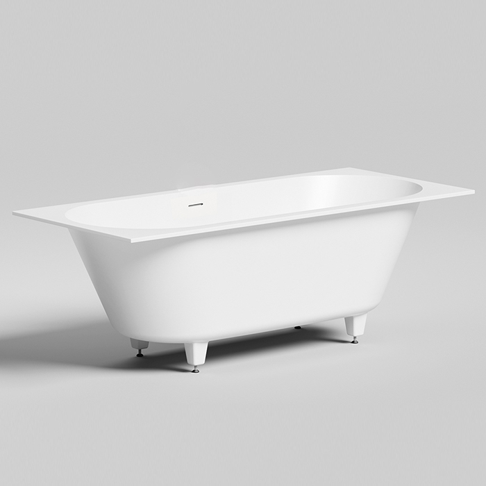 Salini Ornella Axis 180 Kit Встраиваемая ванна 180х80х60см, прямоугольная, материал: S-Sense, донный клапан "Up&Down", слив-перелив, цвет: белый глянцевый