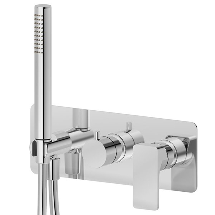 Newform B-Easy Смеситель для душа, встраиваемый, 2 потока, с ручным душем, внешняя часть, цвет: хром