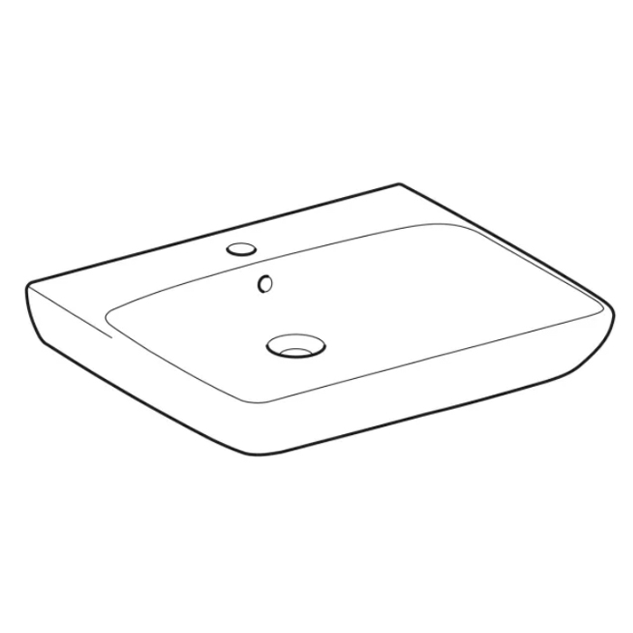 Geberit Selnova Comfort Раковина 65х55х16см., подвесная, 1 отв., для ММГН, цвет: белый глянцевый