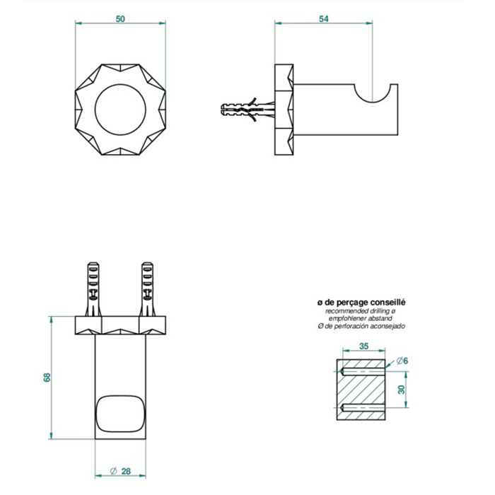 THG Nihal Porcelaine Ivoire Крючок одинарный, подвесной, цвет: Soft gold