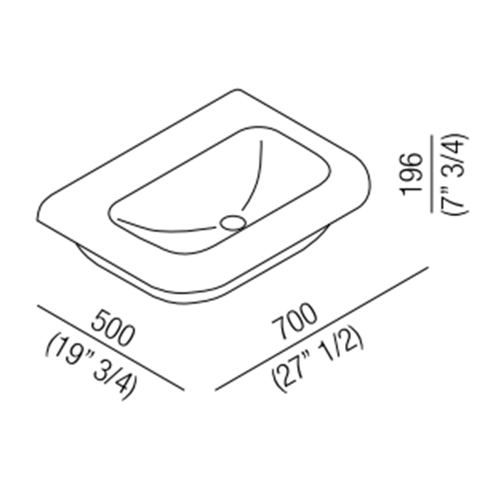 Agape Ottocento Раковина на стальной структуре 70x50x19.6 см, без отв., напольная, цвет: белый