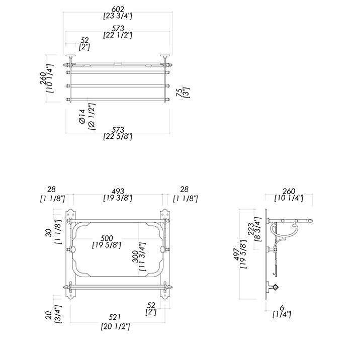 Devon&Devon Amelie Полочка для полотенец с откидным зеркалом, цвет: хром