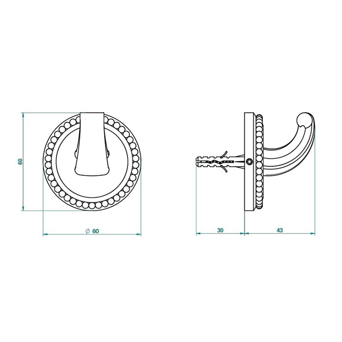 THG Amour De Trianon Крючок для одежды, одинарный, подвесной, цвет: полированное золото