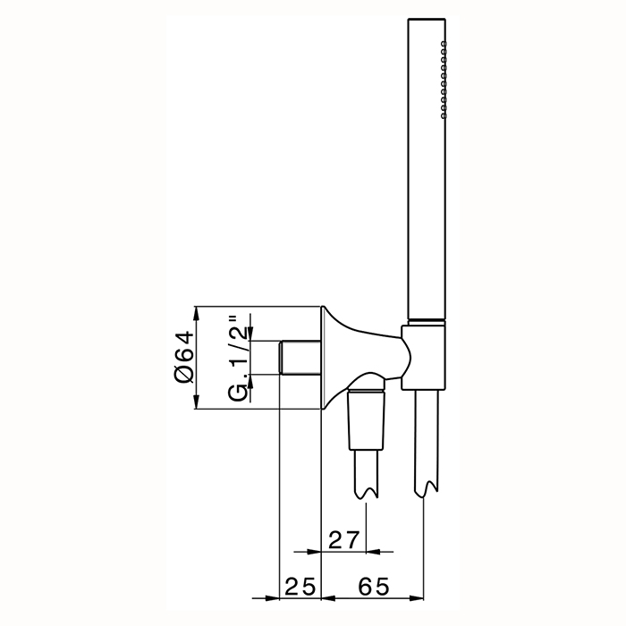 Cisal Vita Душевой комплект с ручным душем, держателем с подводом воды и шлангом 1500 мм., цвет: хром