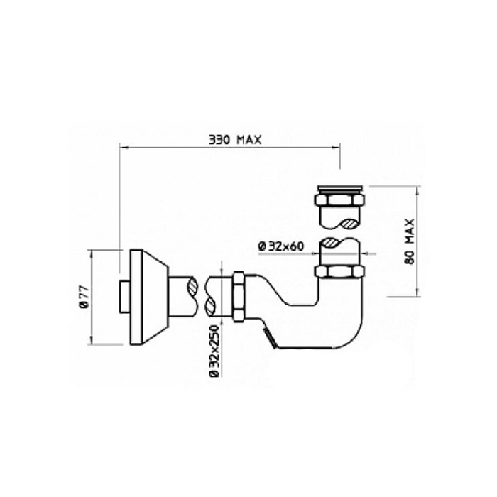 Gessi Сифон на 1 1/4", цвет: хром