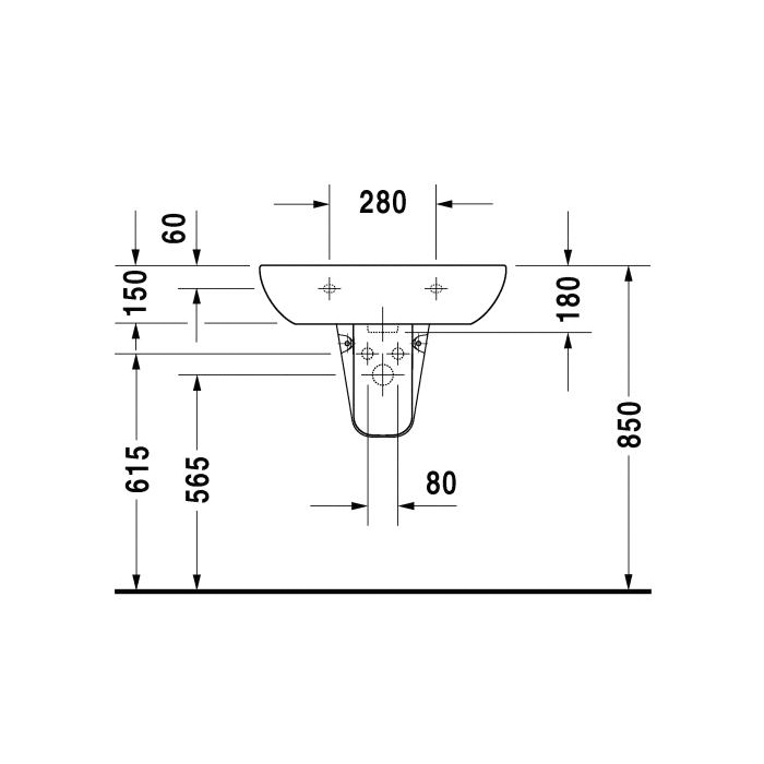 Duravit D-Code Полупьедестал для раковины, цвет: белый