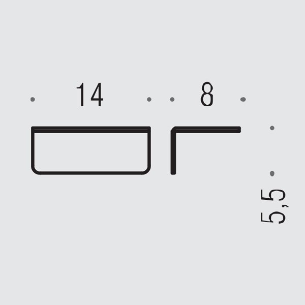 Colombo Over Полочка подвесная 14х8 см, цвет: матовая сталь