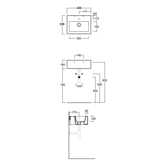 SIMAS Frozen Раковина 43 см, 1 отв., цвет: белый