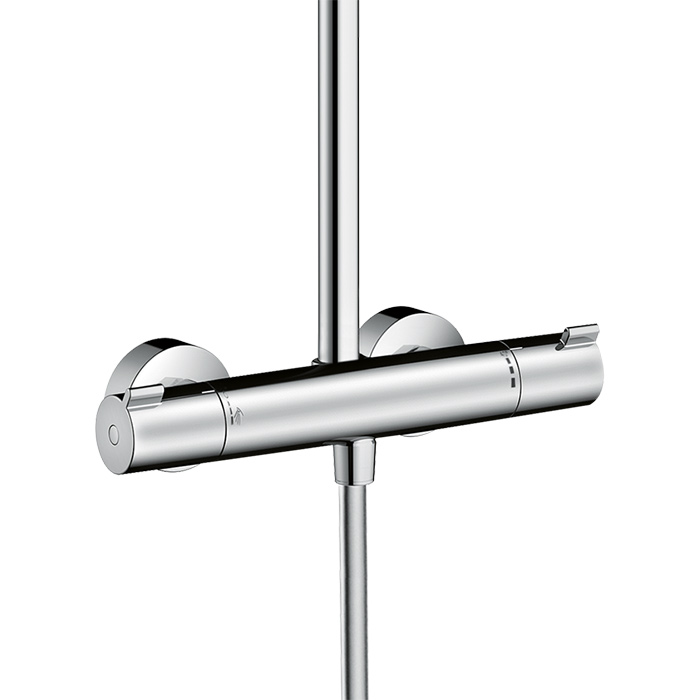 Hansgrohe Showerpipe Crometta E Душевая стойка: термостатический смеситель, верхний душ 24см, ручной душ, шланг, цвет: хром
