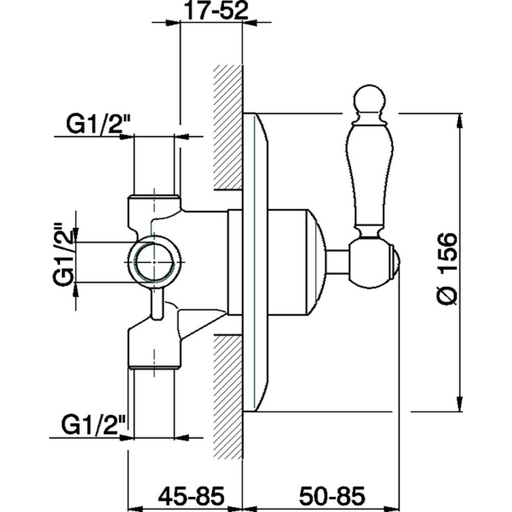 CISAL Arcana Toscana Переключатель на 3 положения, цвет: хром 