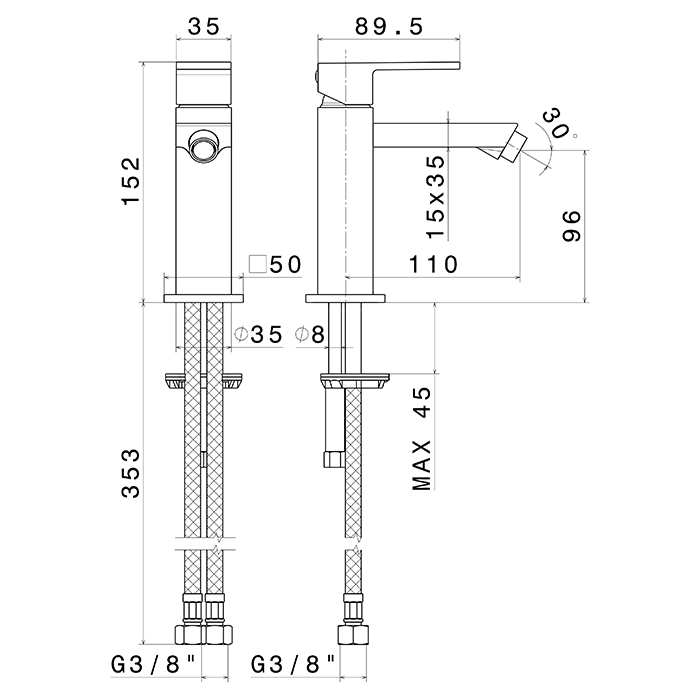 Newform Ergo Q Смеситель для биде, 1 отв., цвет: черный матовый