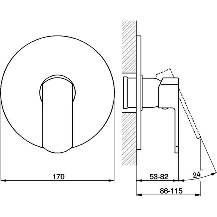 CISAL Roadster Встраиваемый однорычажный смеситель для душа, цвет: хром