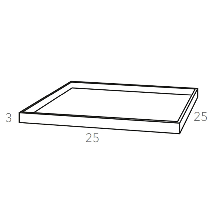 ADJ Поднос Mondo, 25x25xH3 см., цвет: белый/панна котта