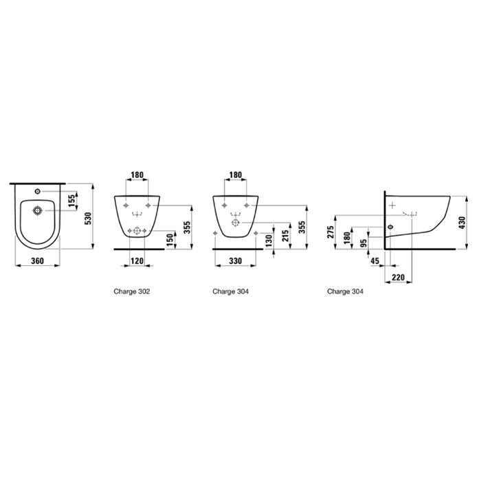 Laufen Pro Биде подвесное 53x36x33,5 см, с 1 отв., c покрытием LCC цвет: белый