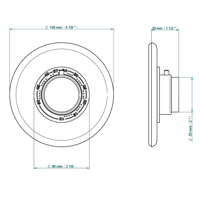 THG Infini Porcelaine Blanche Смеситель для душа, встраиваемый, термостатический, цвет: Matt gold PVD