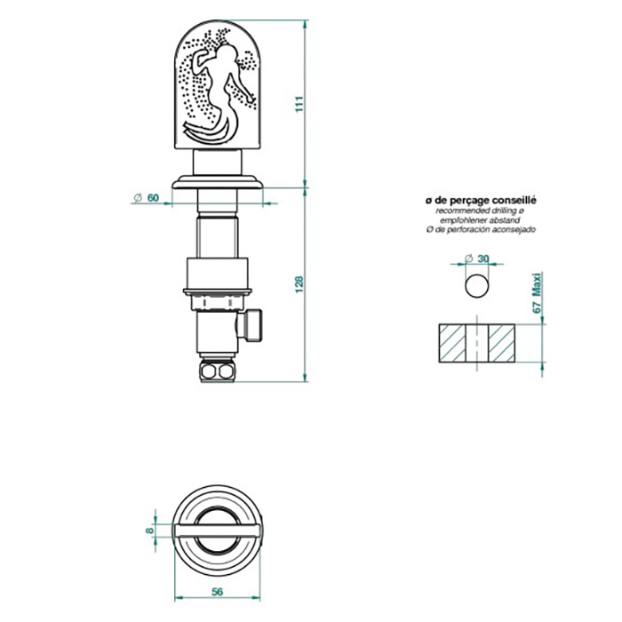 THG Naïade Вентиль смесителя для раковины, цвет: хром