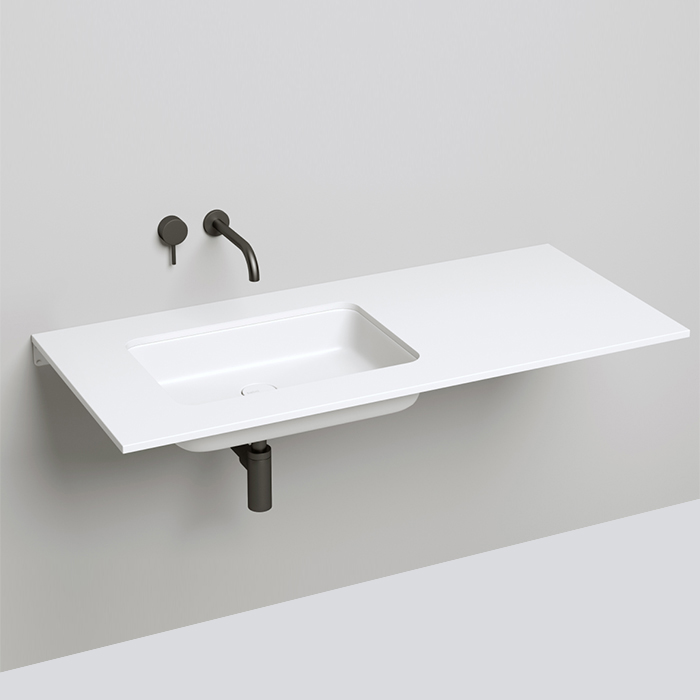 Salini Marea Раковина врезная снизу 55х38х12.6cм, без отв., без перелива, S-Stone, цвет: белый матовый