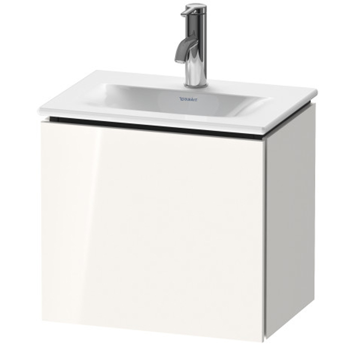 Duravit L-Cube База подвесная 44x44x31.1см с раковиной, 1 дверца, петли слева, цвет: глянцевый белый