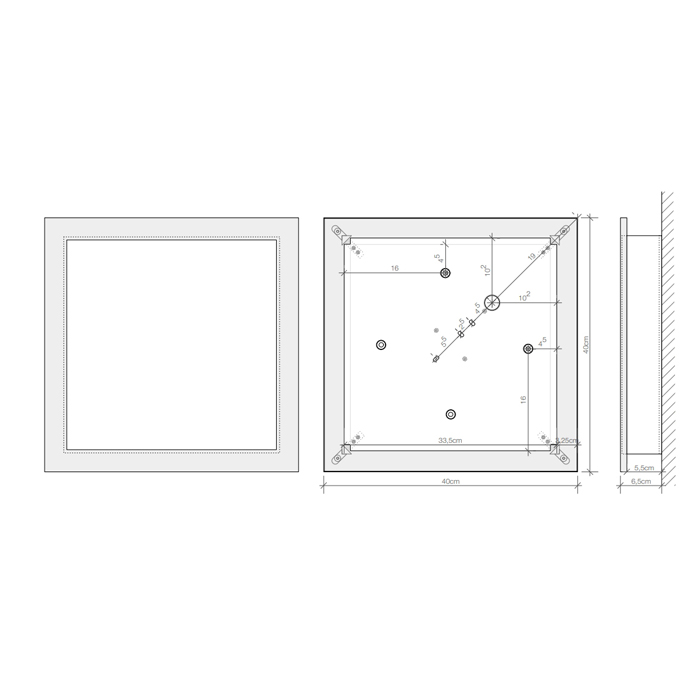 Decor Walther Kubic 40 Светильник потолочный 39x39x6.5см, 1x R7S 118mm max. 100W, цвет: хром