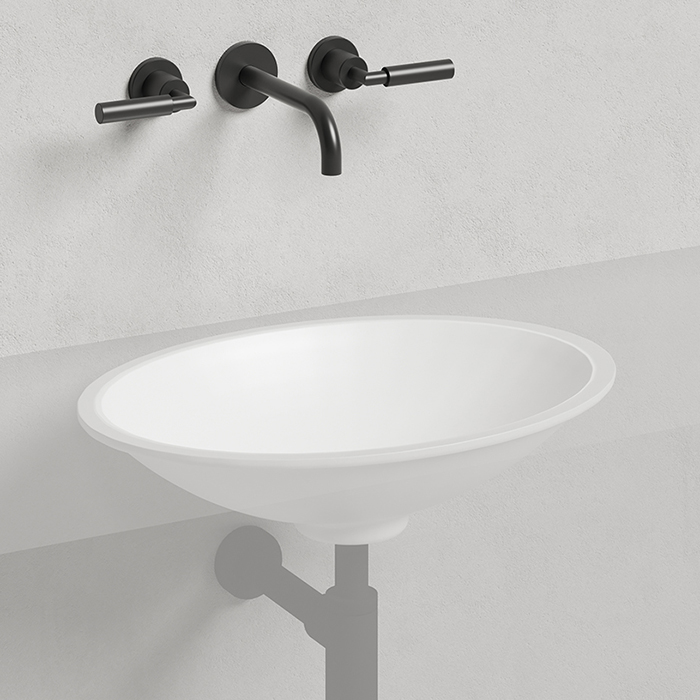 Salini Marea 11 Раковина врезная снизу 55х40х13.5см., без отв., без перелива, мат-л: S-Sense, цвет: белый