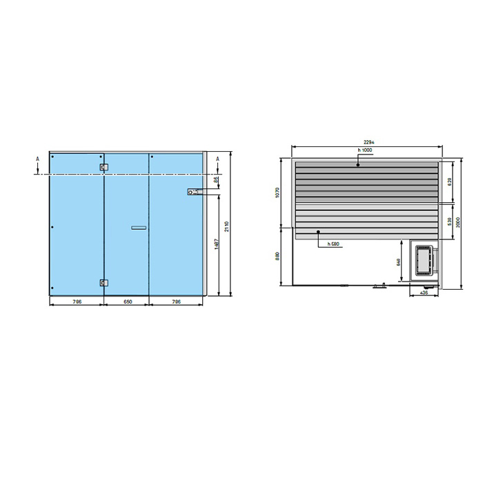 Effegibi Sky Corner Био-Сауна 230x200х211см, угловая SX, цвет: канадский хемлок