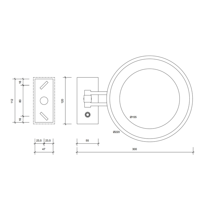 Decor Walther BS 36/V LED Косметическое зеркало 22см, подвесное, увел. 5x, подсветка LED, цвет: хром