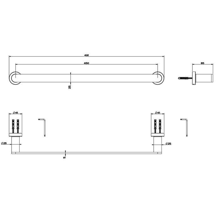 Gessi Emporio accessories Полотенцедержатель, 45 см, цвет: Black XL