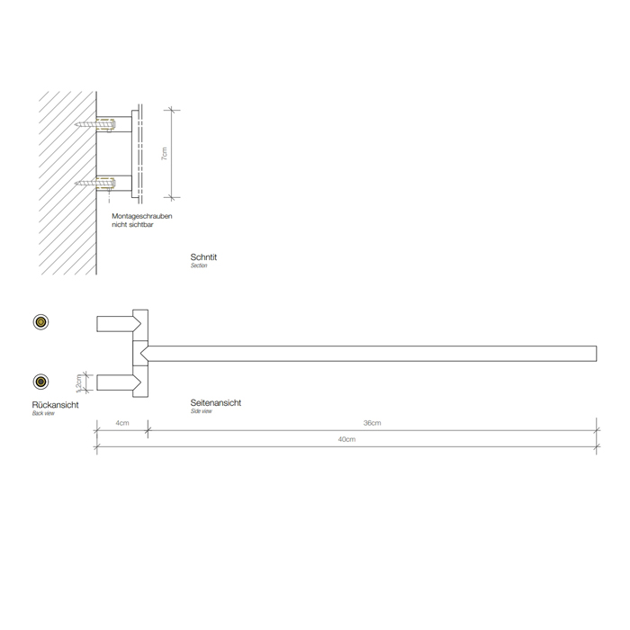 Decor Walther Mikado HTH1 Полотенцедержатель поворотный 40см, цвет: белый матовый