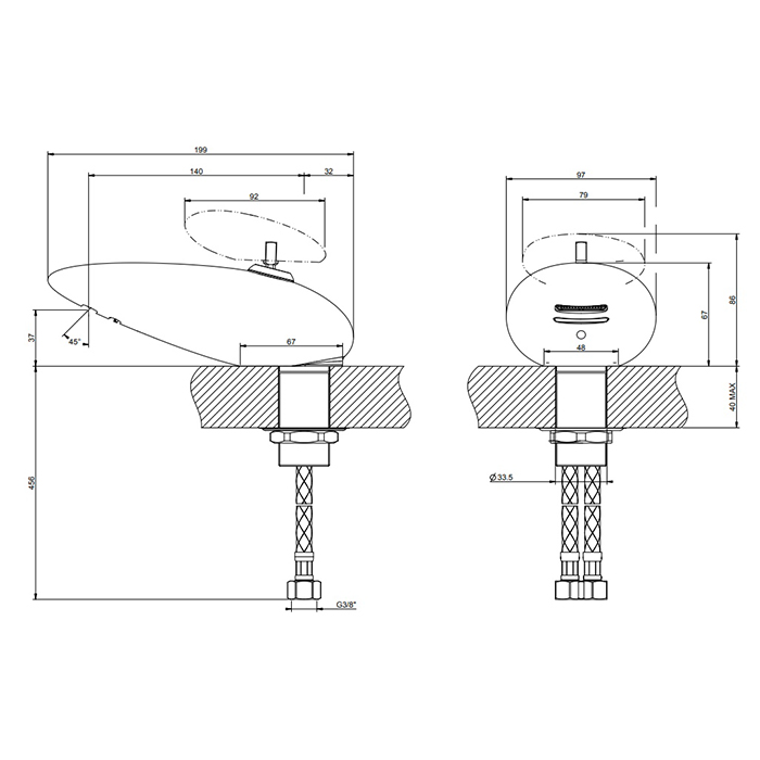 Gessi Equilibrio Смеситель для раковины, на 1 отв., цвет: золото