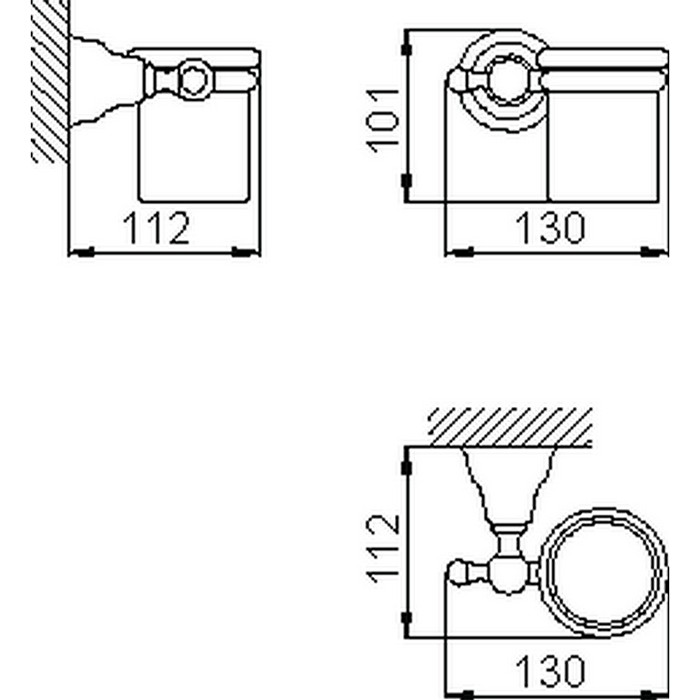 HUBER Croisette Стакан подвесной, цвет: хром/керамика