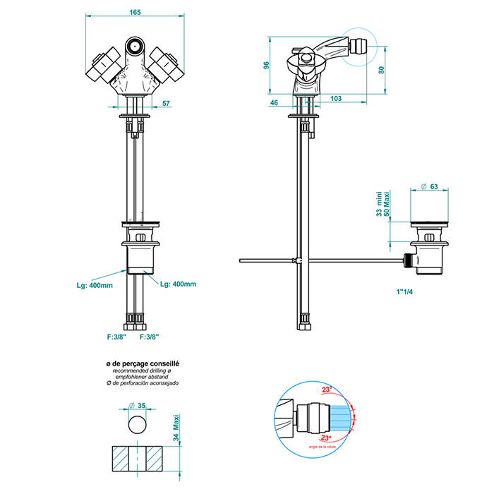 THG Petale de Cristal rouge Смеситель для биде, 1 отв., цвет: золото/красный хрусталь