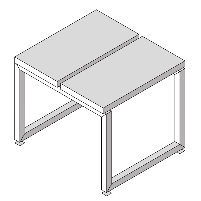 Eﬀegibi Linea Alu Скамейка 2 сегмент 54x48x45см, цвет: тик