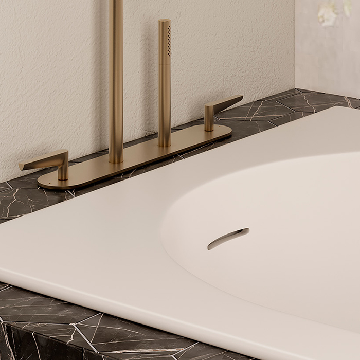 Salini Lofo Kit Ванна 179х79.1х61см., встраиваемая, Solid Surface, с донным клапаном, сифоном, ножками, слив-переливом, цвет: белый матовый