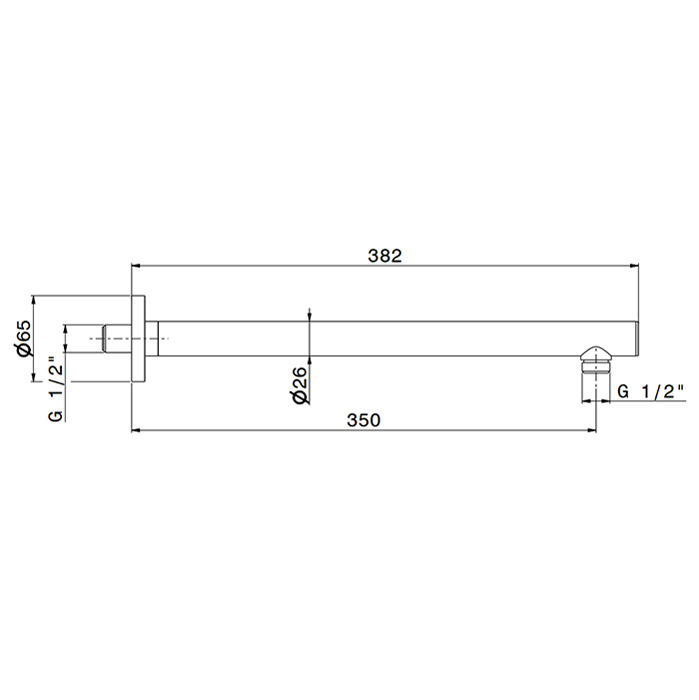 Newform XT Кронштейн для верхнего душа, настенный., L=35см, G1/2" , цвет: хром