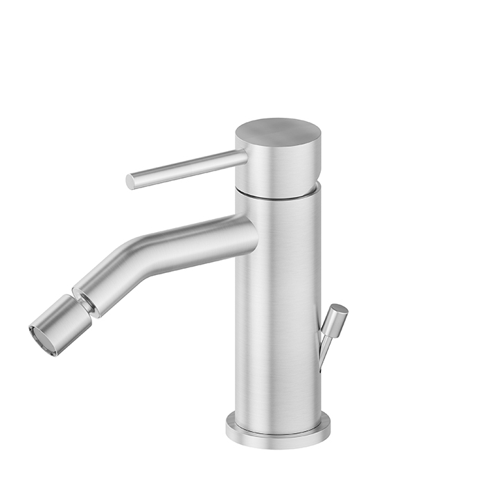 Newform X-STEEL 316 Смеситель для биде на 1 отв.,  с донный клапаном, излив 13.4см.,цвет: INOX