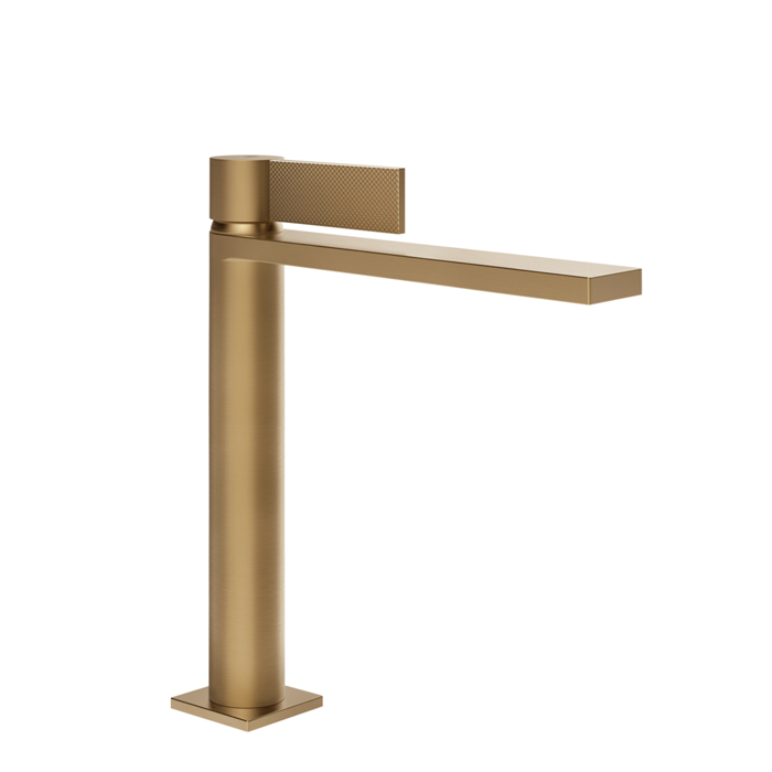 Gessi Inverso Diamantato Смеситель для раковины, 1 отв., с донным клапаном "Stop&Go", цвет: Warm Bronze Br PVD