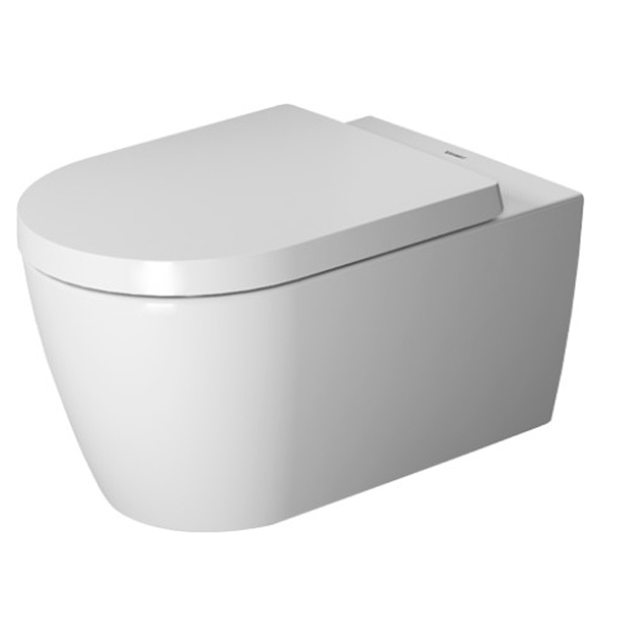 Duravit ME by Starck Унитаз подвесной Rimless без смывного края, свкл. крепление Durafix, 4,5л. с HygieneGlaze, 37x57см, Цвет: белый