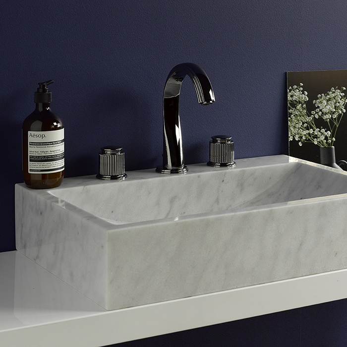 THG Jaipur metal Смеситель для раковины, 3 отв., цвет: хром