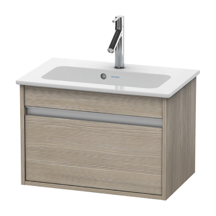 Duravit Ketho Тумба подвесная, 60x38.5х41см., с раковиной, 1 выдв. ящик, цвет: сосна серебристая