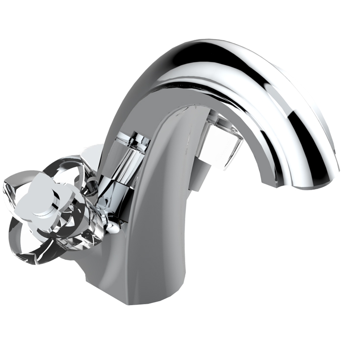 THG Pуtale de cristal clair Смеситель для раковины, 1 отв., цвет: хром/прозрачный хрусталь