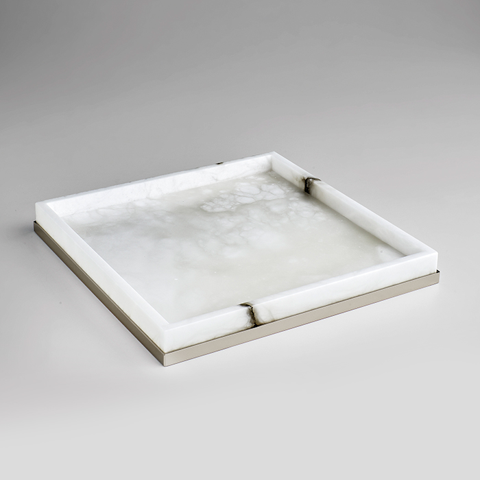 3SC Baster Round Лоток 25.5х2.5х25.5 см., настольный, цвет: алебастр/никель сатинированный матовый