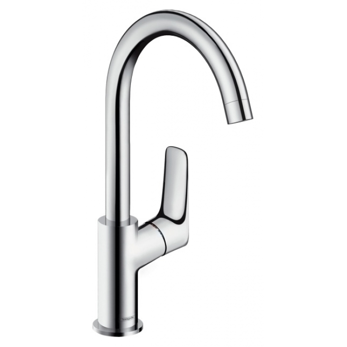 Hansgrohe Logis, Смеситель для раковины, поворотный излив, с донным клапаном, Цвет: хром