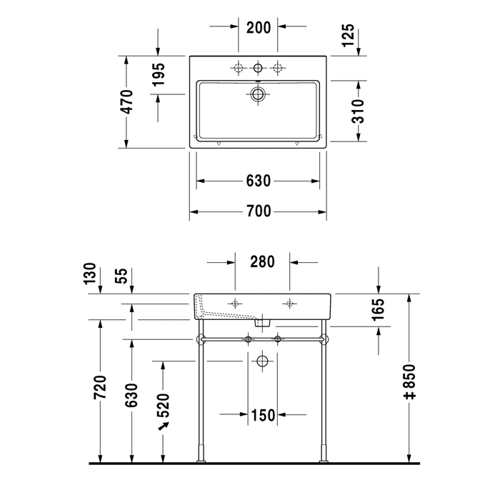 Duravit Vero Раковина накладная 70x47см, с 1 отв., с переливом, цвет: белый