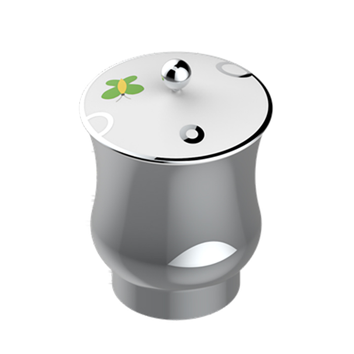 THG CAPUCINE VERT DECOR PLATINE Китайская лакированная коробка с белой керамической крышкой Ø126 мм., middle size, декор платина/зеленый, цвет: белый