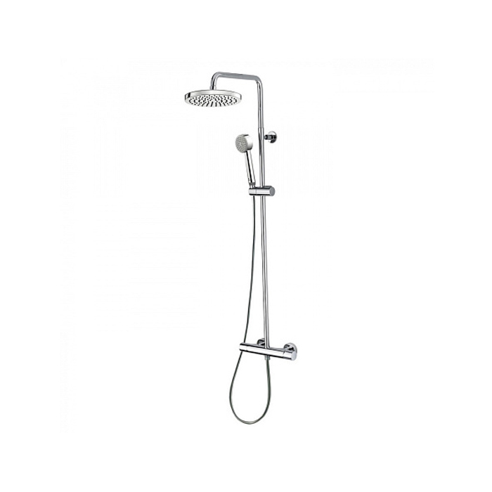Bossini Elios Настенная колонна: Душ из ABS, Ø250 ручной душ, смеситель термостатический или встроенным переключателем, цвет: хром