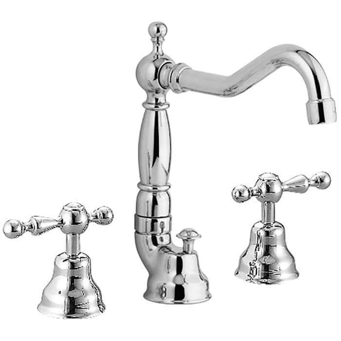 CISAL Arcana America Смеситель для раковины на 3 отверстия, с донным клапаном, цвет: хром