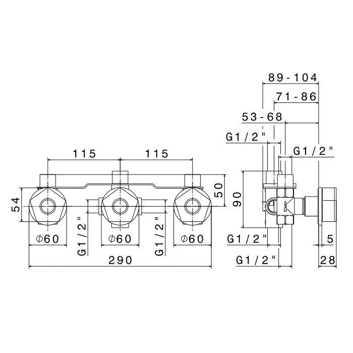 Newform ParkLE Смеситель для душа, встраиваемый, термостатический, на 3 потока, цвет: PVD glossy gold/черный матовый