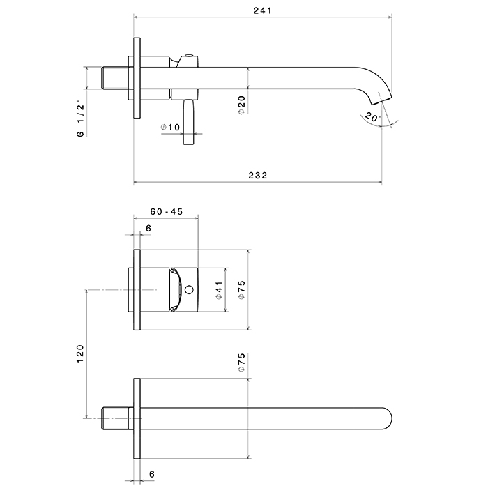 Newform Blink Смеситель для раковины, встраиваемый, длинный излив, внешняя часть, цвет: хром